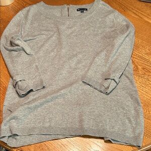 Gap Light Gray Knit Sweater with Back Zip.
